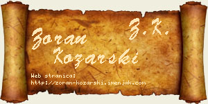 Zoran Kozarski vizit kartica